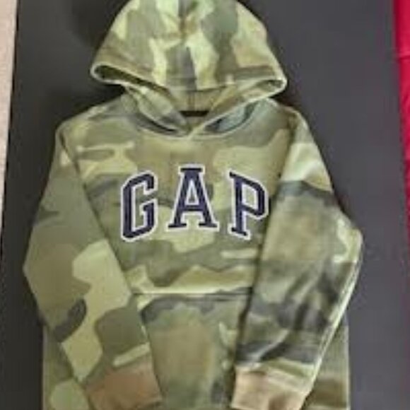 Kids GAP Camouflage Logo Hoodie Pullover Size S (6-7) - Picture 4 of 5